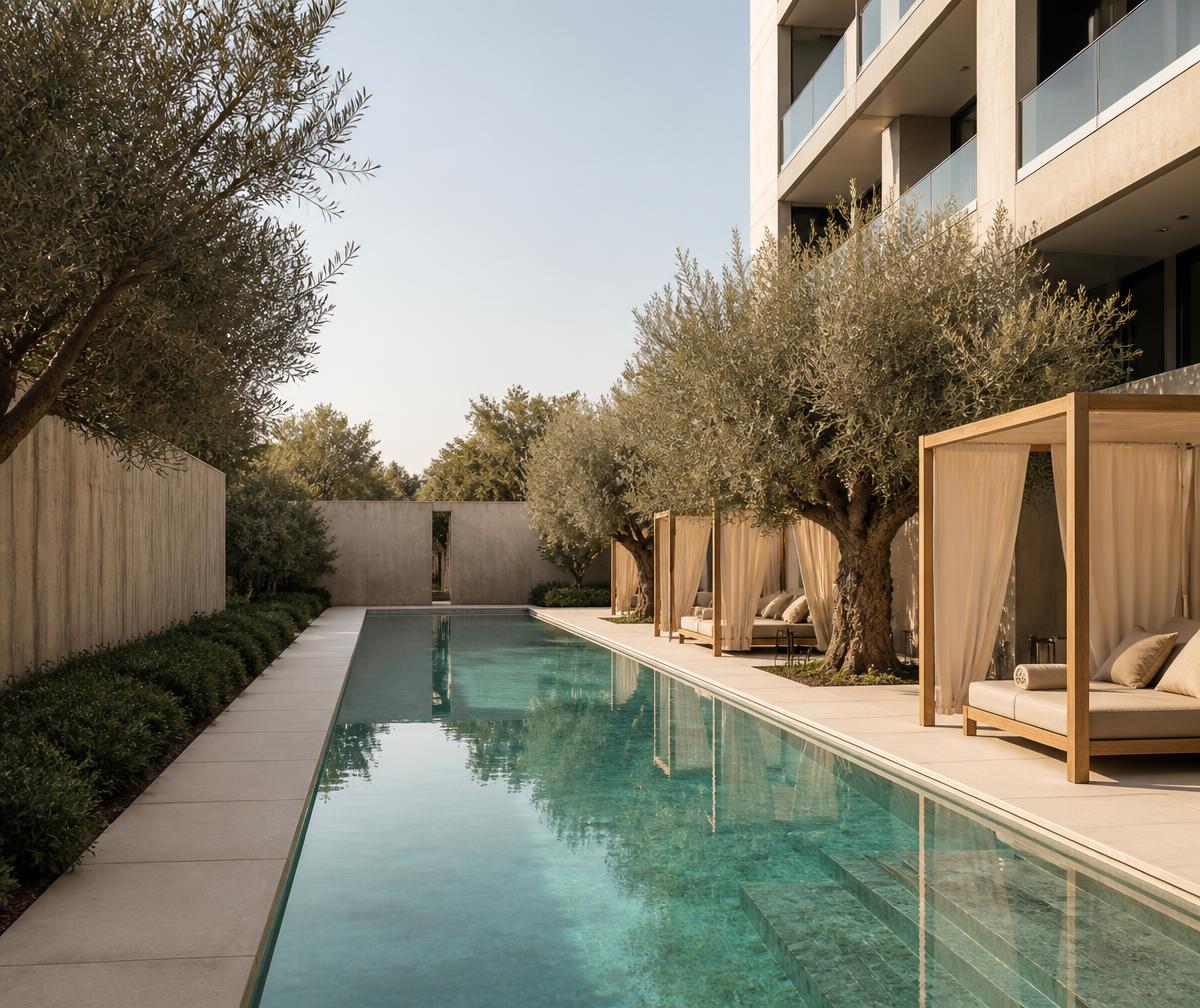 Lap pool & cabanas at ALTA
